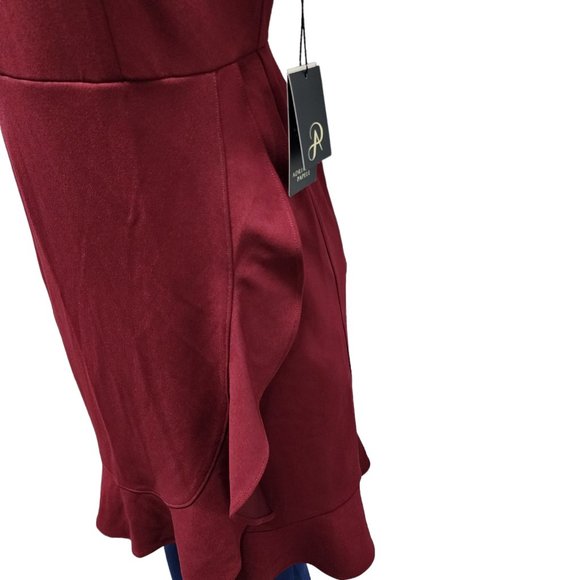 Adrianna Papell Knit Crepe Ruffled Wrap Dress 4 - Picture 8 of 16